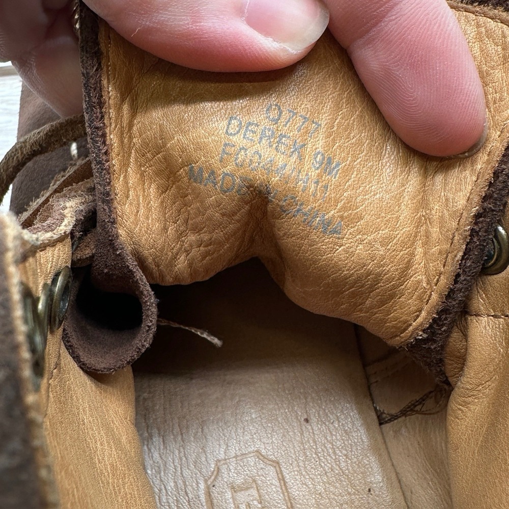 Coach Suede Derek Hiking Boots Brown‎ Leather Lace Up Moc Toe Chukka Mens 9M - Picture 14 of 14